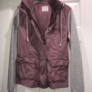 Cargo and sweatshirt jacket with hoodie
